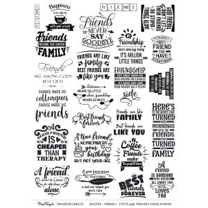 CrafTangles A4 Transfer It Sheets - Quotes - Friendship 1