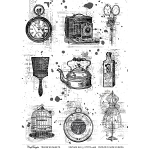 CrafTangles A4 Transfer It Sheets - Vintage Elements 5