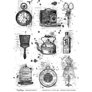 CrafTangles A4 Transfer It Sheets - Vintage Elements 5