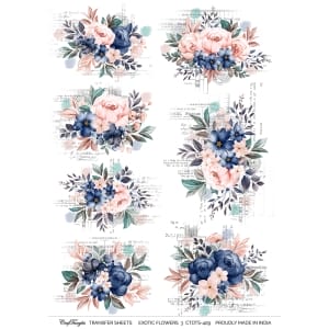 CrafTangles A4 Transfer It Sheets - Exotic Flowers 3