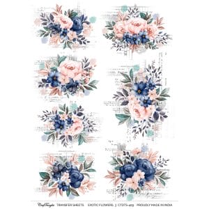 CrafTangles A4 Transfer It Sheets - Exotic Flowers 3