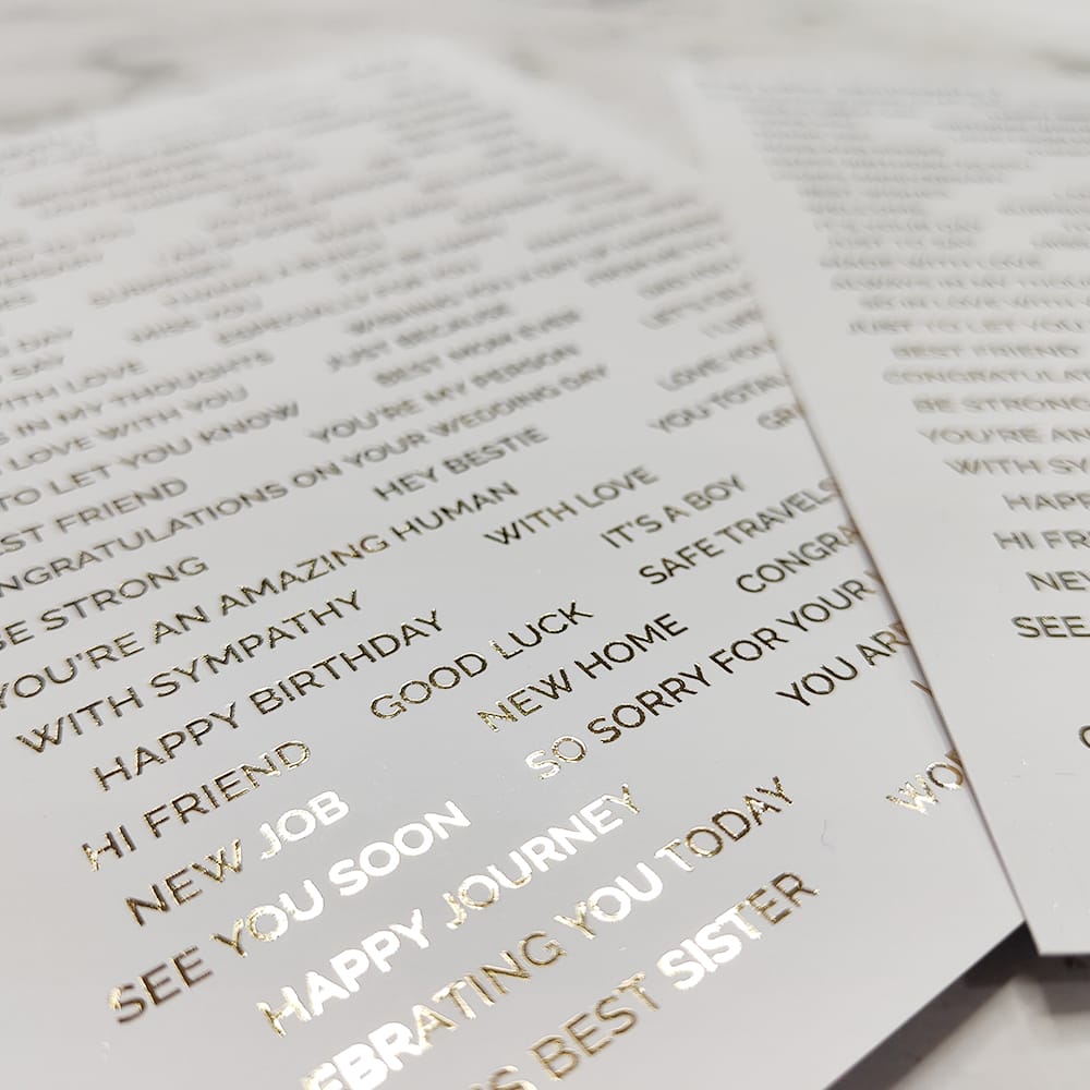 CrafTangles Foiled Sentiment Sheets (White and Gold) - Everyday Sentiments 1 (2 sheets of A5) Everyday 1 Foiled Sentiment Sheets 1 Everyday_1_Foiled_Sentiment_Sheets_1