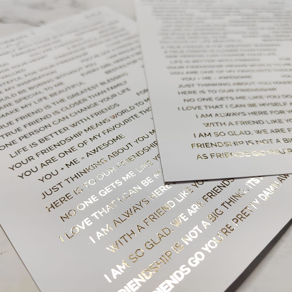 CrafTangles Foiled Sentiment Sheets (White and Gold) - Friendship Sentiments 1 (2 sheets of A5) Friendship 1 Foiled Sentiment Sheets 1 Friendship_1_Foiled_Sentiment_Sheets_1
