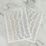 CrafTangles Foiled Sentiment Sheets (White and Gold) - Journal Words 1 (2 sheets of A5)
