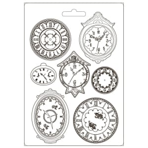 Stamperia Soft Maxi Mould 8.5"X11.5" - Clocks, Garden Of Promises