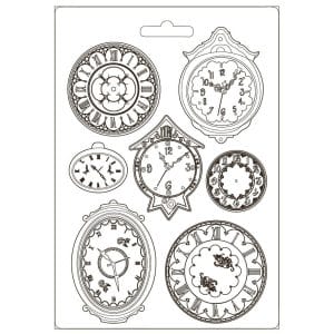 Stamperia Soft Maxi Mould 8.5"X11.5" - Clocks, Garden Of Promises