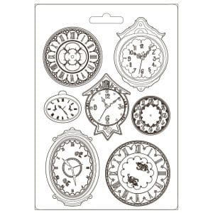 Stamperia Soft Maxi Mould 8.5"X11.5" - Clocks, Garden Of Promises