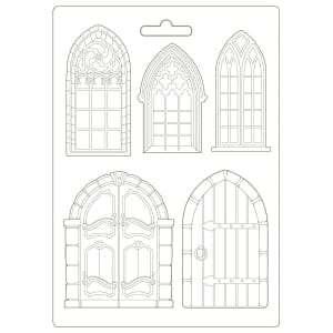 Stamperia Soft Maxi Mould 8.5"X11.5" - Doors and Windows Sleeping Beauty
