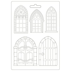 Stamperia Soft Maxi Mould 8.5"X11.5" - Doors and Windows Sleeping Beauty