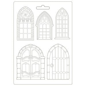Stamperia Soft Maxi Mould 8.5"X11.5" - Doors and Windows Sleeping Beauty