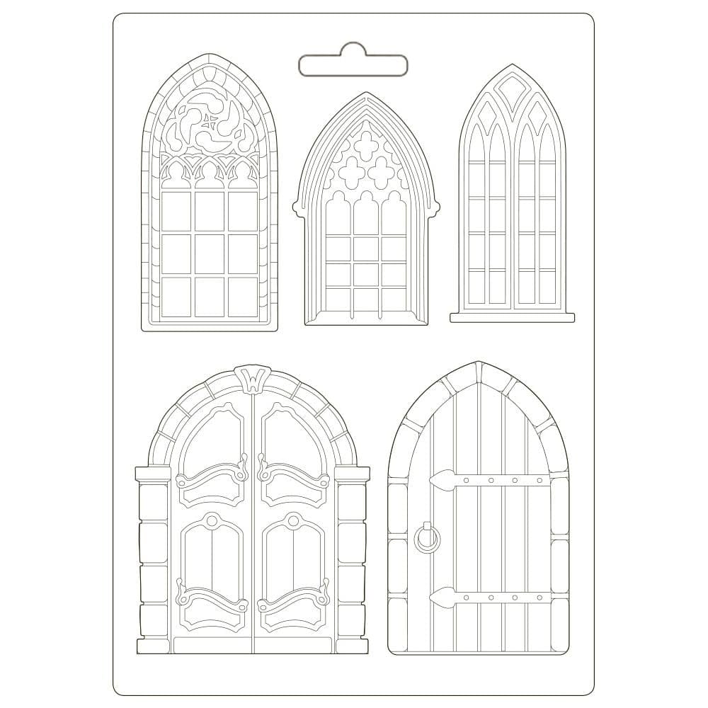 Stamperia Soft Maxi Mould 8.5"X11.5" - Doors and Windows Sleeping Beauty Stamperia moulds K3PTA498 Stamperia Soft Maxi Mould 8.5"X11.5" - Doors and Windows Sleeping Beauty