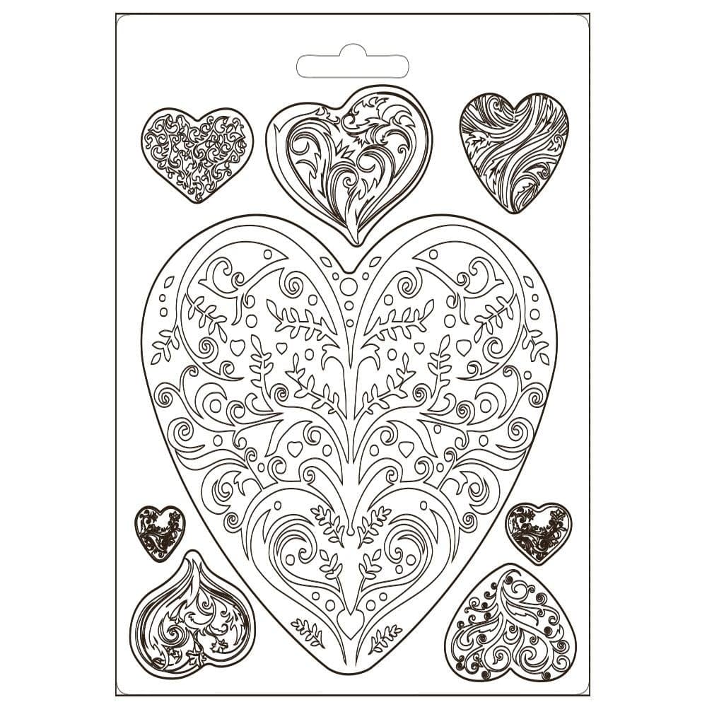 Stamperia Soft Maxi Mould A5 - Hearts, You And Me Stamperia moulds K3PTA5622 Stamperia Soft Maxi Mould A5 - Hearts, You And Me