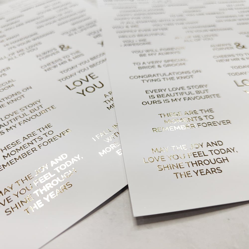 CrafTangles Foiled Sentiment Sheets (White and Gold) - Wedding Sentiments 1 (2 sheets of A5) Wedding 1 Foiled Sentiment Sheets 1 Wedding_1_Foiled_Sentiment_Sheets_1