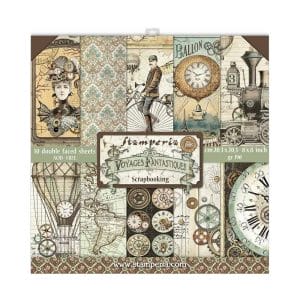 Stamperia Double-Sided Paper Pad 8"X8" 10/Pkg - Voyages Fantastiques