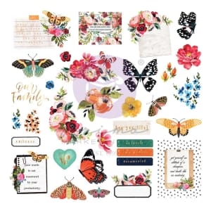 Prima Cardstock Ephemera or Diecuts 33/Pkg - Painted Floral