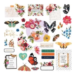 Prima Cardstock Ephemera or Diecuts 33/Pkg - Painted Floral