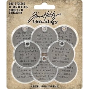 Tim Holtz Idea-Ology Metal Quote Tokens 8/Pkg