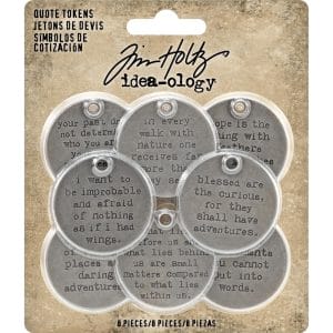 Tim Holtz Idea-Ology Metal Quote Tokens 8/Pkg