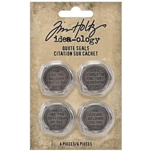 Tim Holtz Idea-Ology Metal Quote Seals 4/Pkg