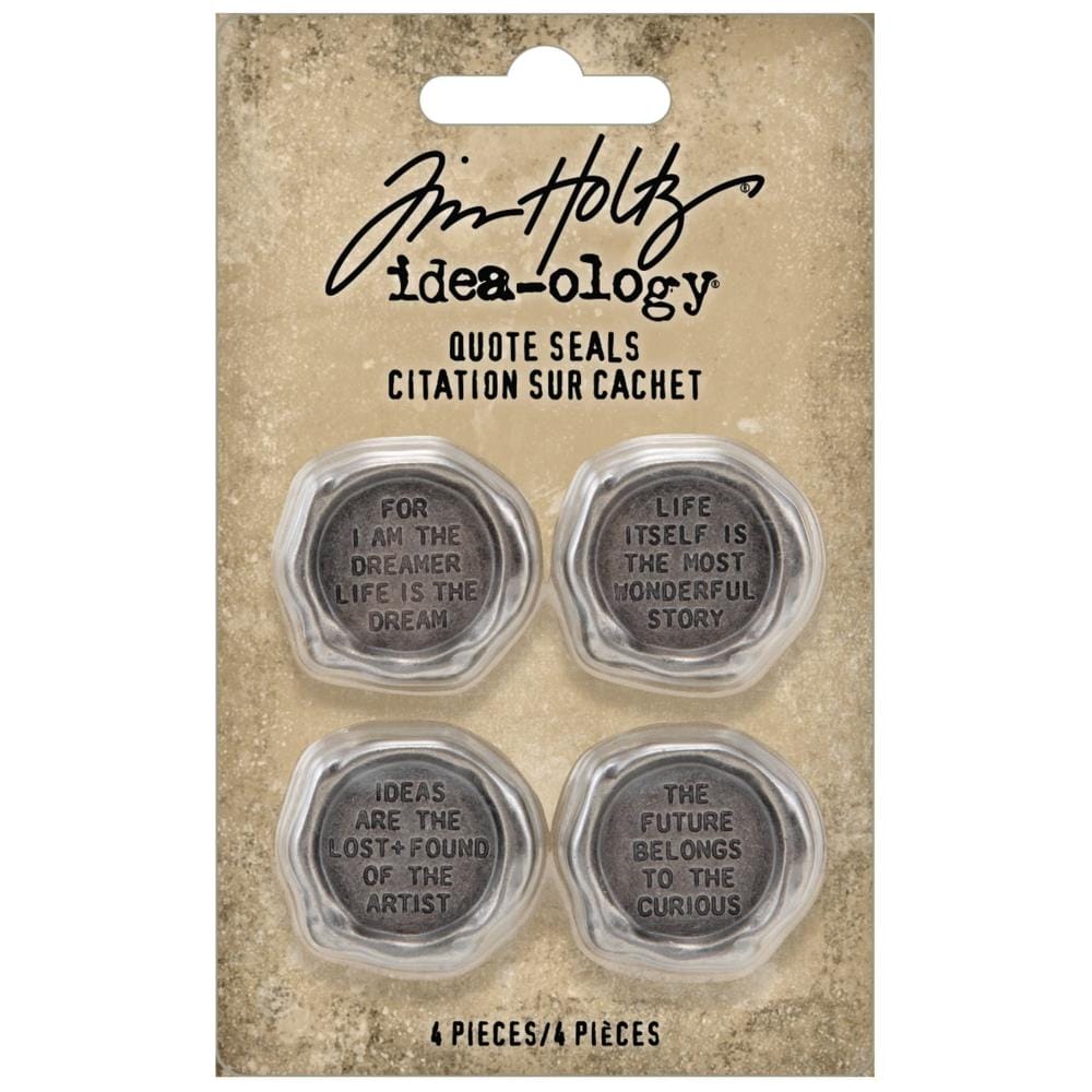 Tim Holtz Idea-Ology Metal Quote Seals 4/Pkg tim holtz idealogy TH94236 Tim Holtz Idea-Ology Metal Quote Seals 4/Pkg