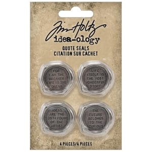 Tim Holtz Idea-Ology Metal Quote Seals 4/Pkg