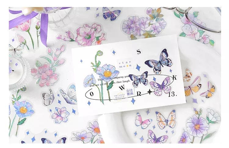 Foiled PET Clear Stickers (15 pcs) - Flowers Design 3 15pcs PET Stickers Flowers 1 15pcs_PET_Stickers_Flowers_1