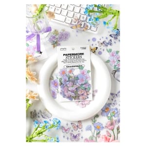 Foiled PET Clear Stickers (15 pcs) - Flowers Design 2