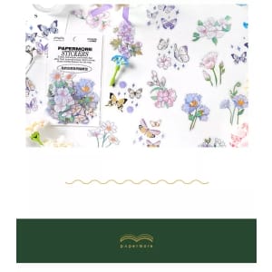 Foiled PET Clear Stickers (15 pcs) - Flowers Design 1