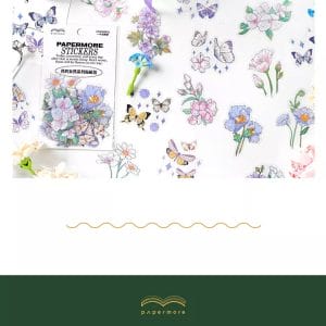 Foiled PET Clear Stickers (15 pcs) - Flowers Design 1