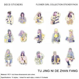 15pcs_PET_Stickers_Girls_2