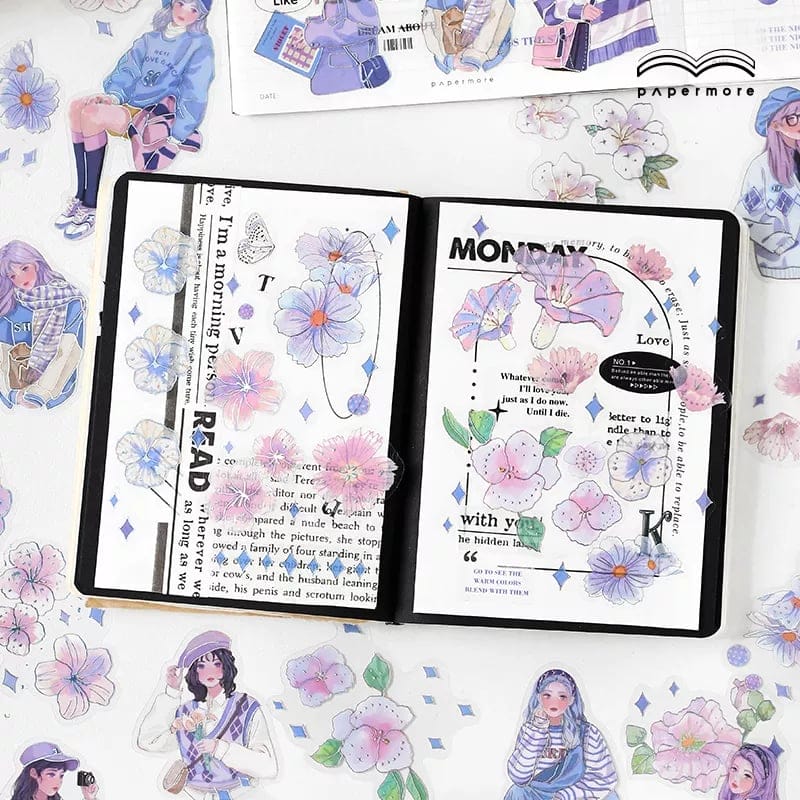 Foiled PET Clear Stickers (15 pcs) - Girls 15pcs PET Stickers Sample 1 15pcs_PET_Stickers_Sample_1