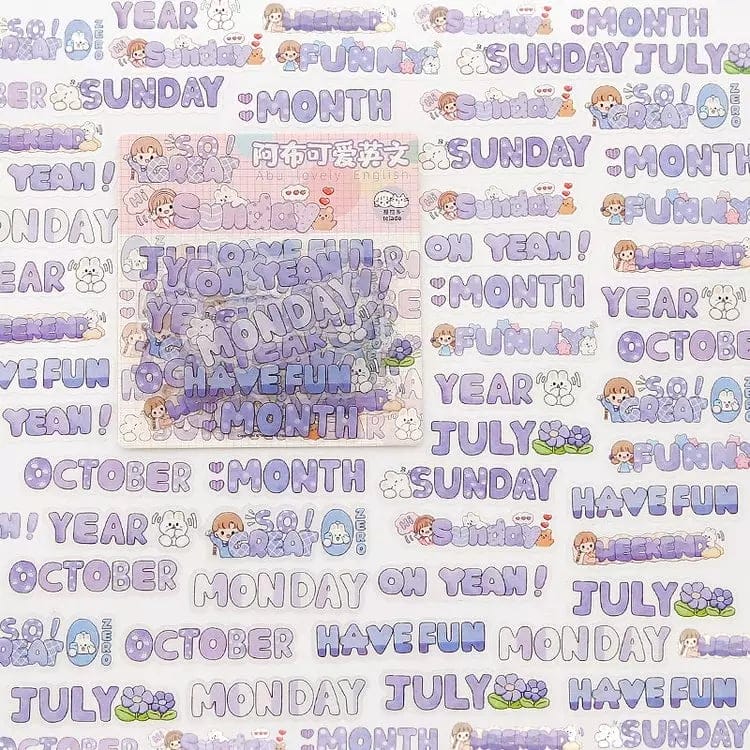 Clear PET Planner Stickers (48 pcs) - Design 4 48pcs planner stickers MSTZ 247 Clear PET Planner Stickers (48 pcs) - Design 4