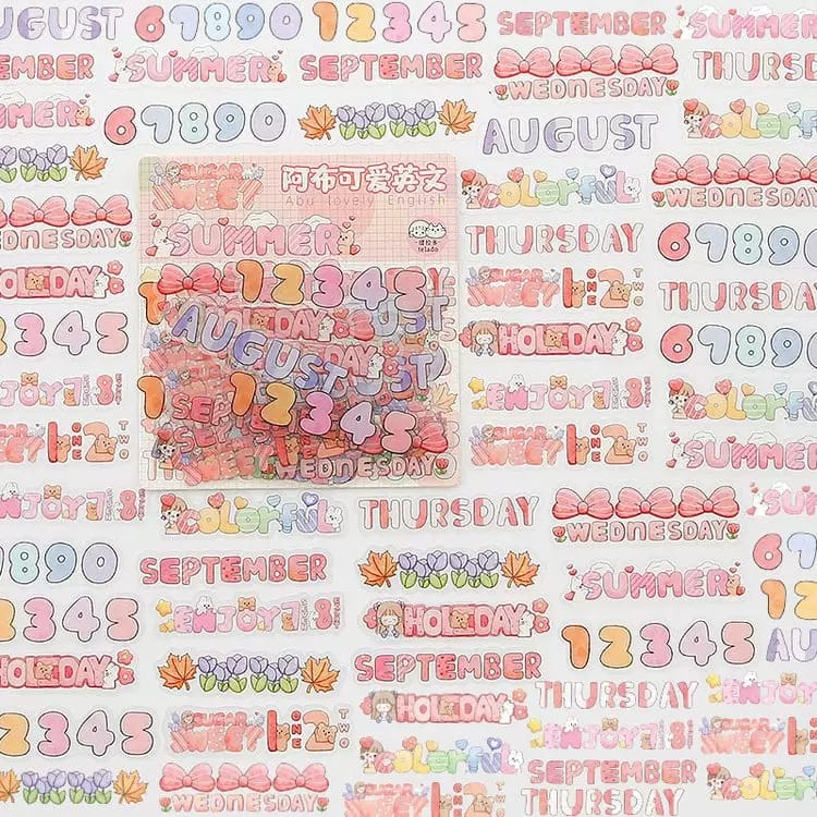 Clear PET Planner Stickers (48 pcs) - Design 1 48pcs planner stickers MSTZ 250 Clear PET Planner Stickers (48 pcs) - Design 1