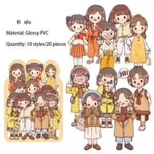 Girls Sticker (20 pcs) - Shades of Yellow