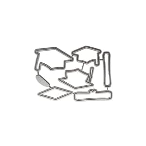 Steel word Dies - Graduation Caps and Letter (Set of 6 dies)