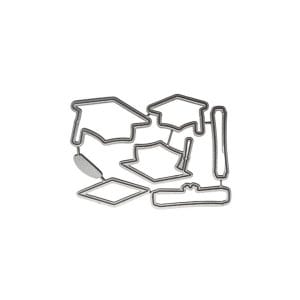 Steel word Dies - Graduation Caps and Letter (Set of 6 dies)