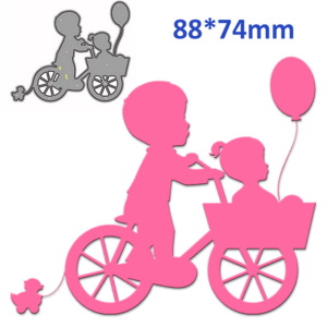 Steel Dies - Baby brother and sister silhouette