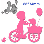 Steel Dies - Baby brother and sister silhouette