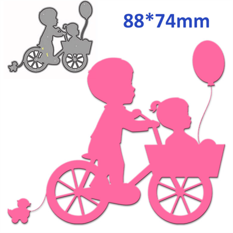 Steel Dies - Baby brother and sister silhouette LC850 steel dies Steel Dies - Baby brother and sister silhouette