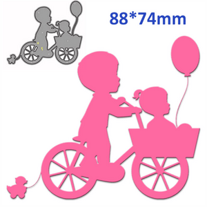 Steel Dies - Baby brother and sister silhouette