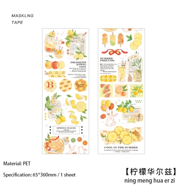 PET Clear Sticker Sheet - Summer