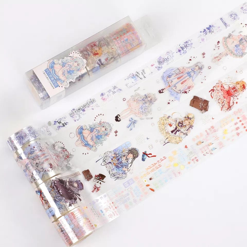 Clear PET Sticker Rolls Set - Girls (Pack of 4 rolls) (PCT-009) PET Clear Tapes Girls PCT 009 Clear PET Sticker Rolls Set - Girls (Pack of 4 rolls) (PCT-009)