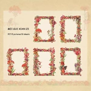 PET Clear Frame Stickers (10 pcs) - Design 5