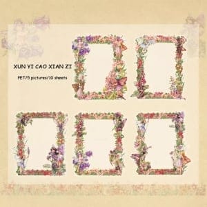 PET Clear Frame Stickers (10 pcs) - Design 1