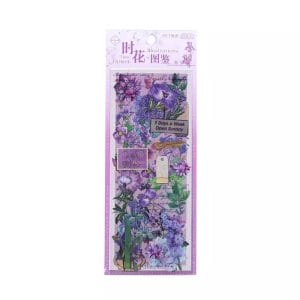 Clear PET Flowers Stickers (4 sheets) - Lavendar Flowers