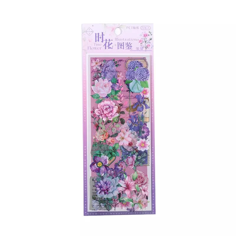 Clear PET Flowers Stickers (4 sheets) - Spring Flowers PET Sticker Time Illustrations Flowers SHTJ 562 1005 1 Clear PET Flowers Stickers (4 sheets) - Spring Flowers