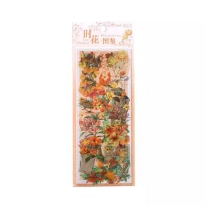 Clear PET Flowers Stickers (4 sheets) - Autumn Flowers