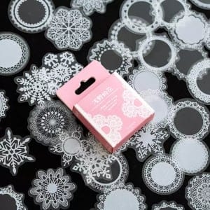 Box Clear PET White Stickers (50 pcs) - Doilies (50 pcs)