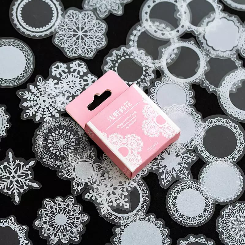 Box Clear PET White Stickers (50 pcs) - Doilies (50 pcs) PET Stickers Doilies Box Clear PET White Stickers (50 pcs) - Doilies (50 pcs)