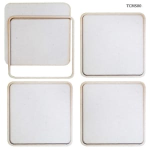 Tea Coaster MDF Square 4 Inch 4Pcs Set